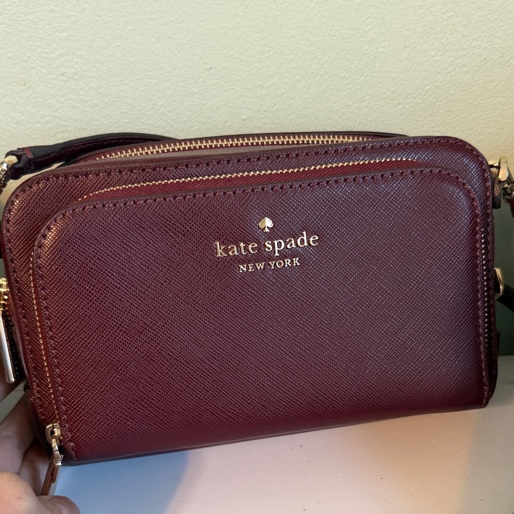 Kate Spade Maroon Leather Crossbody
